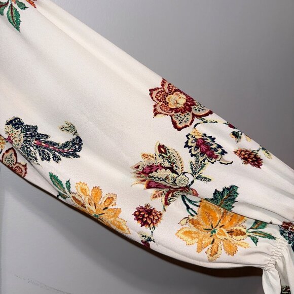 Soho New York & Co Womens Floral Long Sleeve Blouse With Lace Cuff Detail Size M - Picture 5 of 8